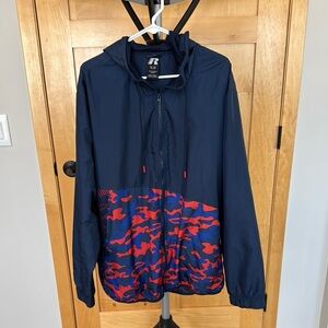NWOT Russell Athletic Navy and Red Windbreaker 2XL